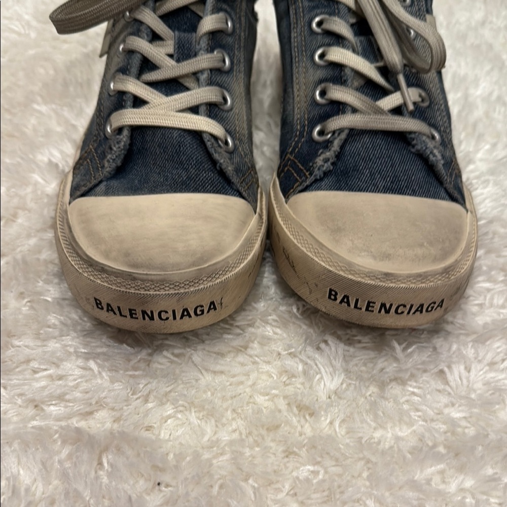 Balenciaga women distressed look Denim Sneakers new never worn - Picture 3 of 10